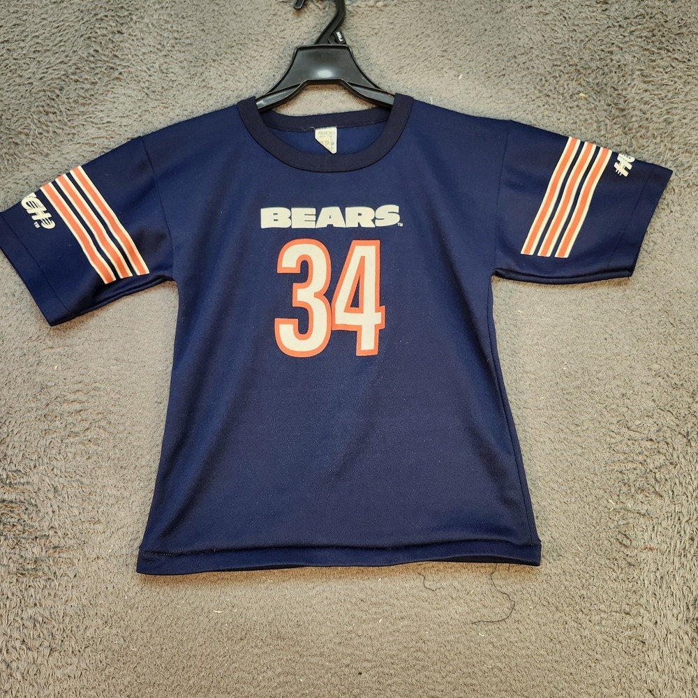 Vintage Chicago Bears Shirt Youth Medium Blue NFL Football Walter Payton 34 80s